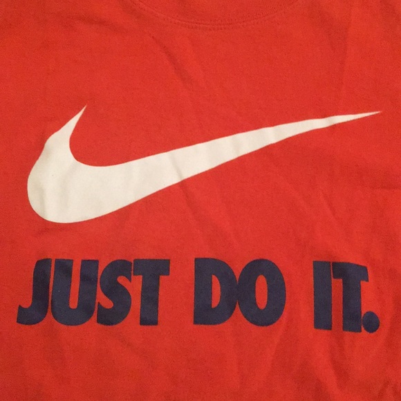 Kids Large Just Do it Orange Nike Tee - Picture 2 of 5